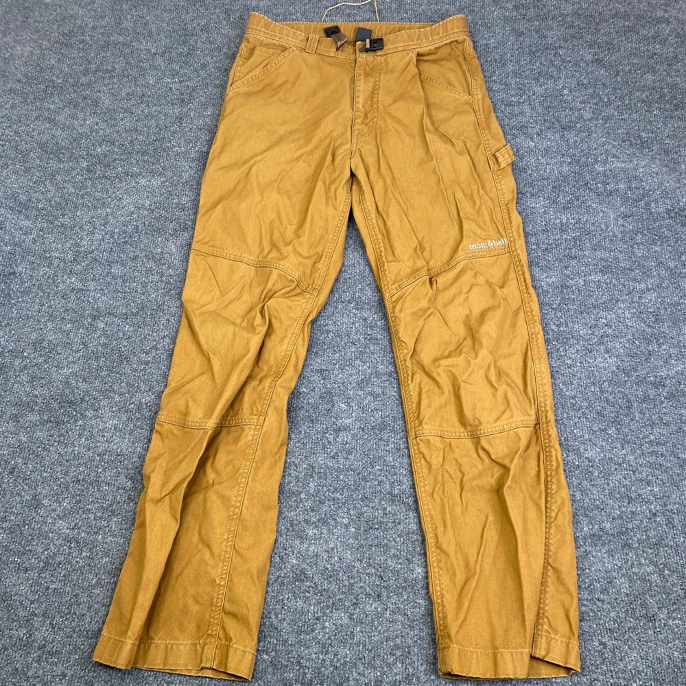 Montbell Mens Brown Ochre Outdoor Climb Pants Size M Articulated Knee 2105290
